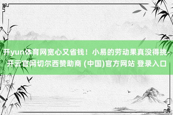 开yun体育网宽心又省钱！小易的劳动果真没得挑-开云官网切尔西赞助商 (中国)官方网站 登录入口