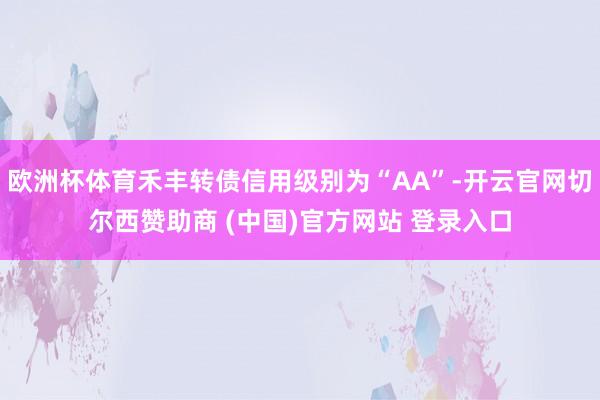 欧洲杯体育禾丰转债信用级别为“AA”-开云官网切尔西赞助商 (中国)官方网站 登录入口