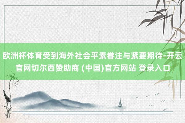 欧洲杯体育受到海外社会平素眷注与紧要期待-开云官网切尔西赞助商 (中国)官方网站 登录入口