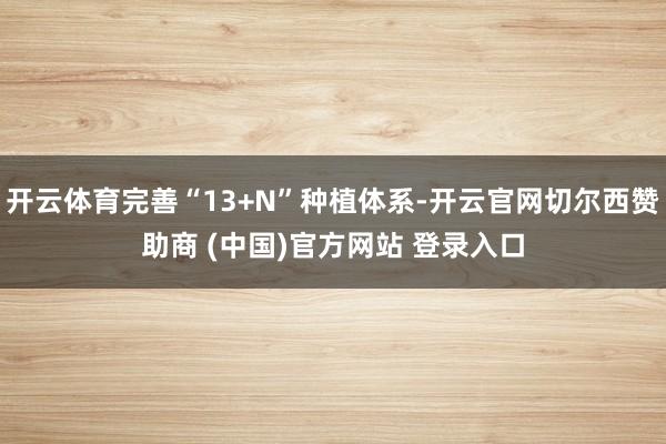 开云体育完善“13+N”种植体系-开云官网切尔西赞助商 (中国)官方网站 登录入口
