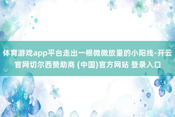 体育游戏app平台走出一根微微放量的小阳线-开云官网切尔西赞助商 (中国)官方网站 登录入口